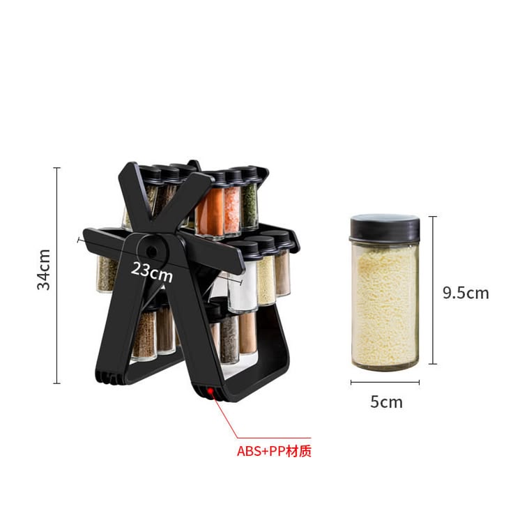 18-Jar Rotating Spice Rack – Space-Saving Kitchen Organizer