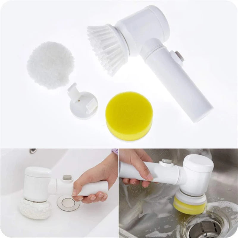 5-in-1 Electric Cleaning Brush – Multi-Purpose Scrub & Cleaning Tool