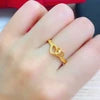 Gold-Plated Retro Heart Ring