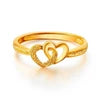 Gold-Plated Retro Heart Ring