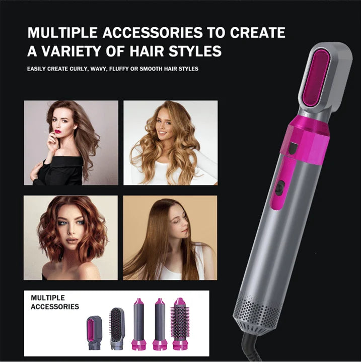 5-in-1 Hot Air Brush – Multi-Style Hair Dryer & Styling Tool